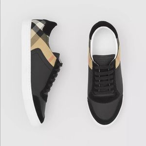Authentic Burberry Men’s Leather, Suede & House Check Cotton Sneakers Worn Once